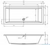 Riho Lusso 200x90cm wanna prostokątna z hydromasażem Pneumatic S2 lewa + nogi + syfon BA60-PNES2-L